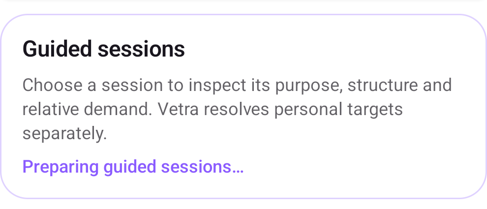 Approved Vetra Guided Live Session UI design sheet